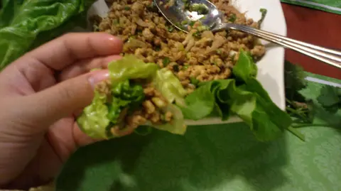 泰式生菜包肉松--带点辣