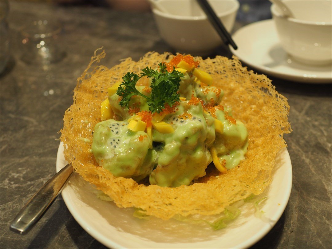 crisp fried crystal prawn in wasabi mayonnaise $ 128