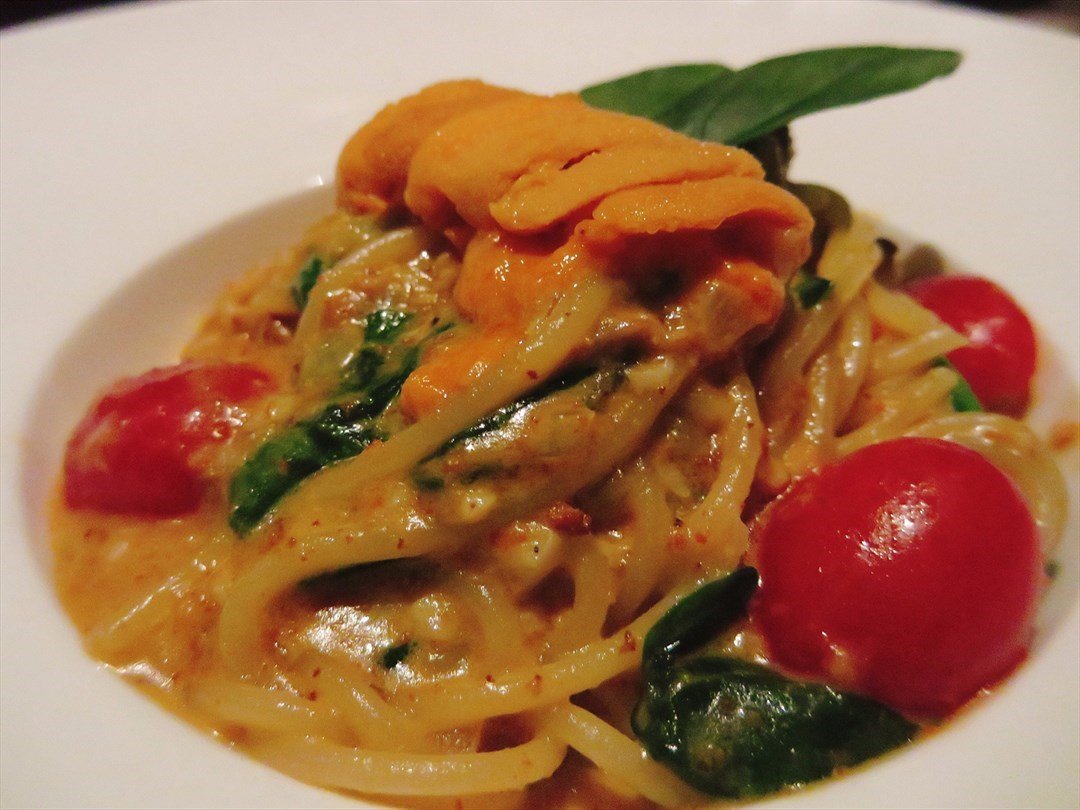 sea urchin spaghetti with cream sauce