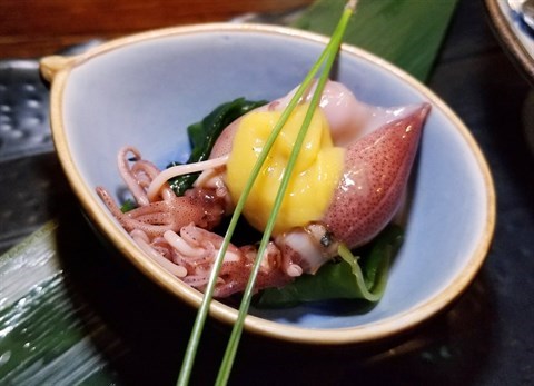 醃漬螢光魷魚配麵豉醬汁 - 西環的神川日本料理