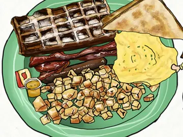 【小不啦叽1大口】悠闲吃窝夫唷！【Green Waffle Diner】