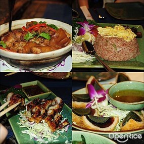 泰式豬手煲 / 蝦醬炒飯 / 燒鱔片 / 炸皮蛋 - 豬手唔掂，其餘OK - 元朗的泰屋