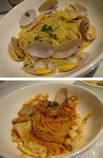 白酒蜆肉意大利粉 & 海鮮鮮茄意大利粉