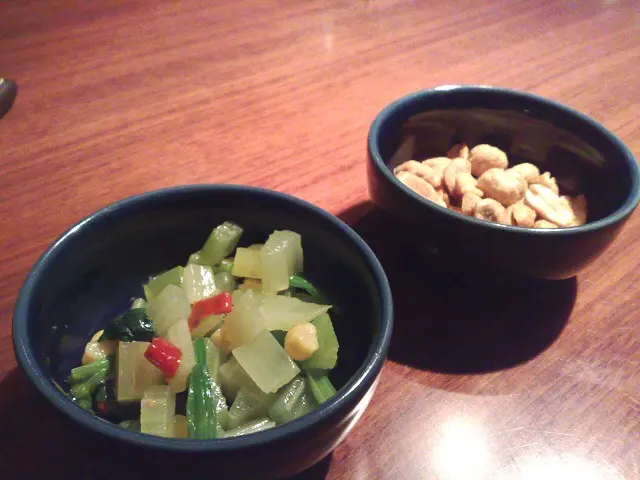 Appertiser of Pickles and Nuts.