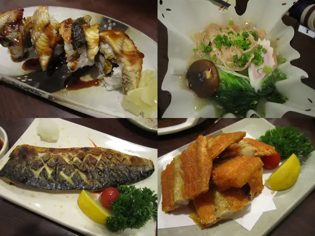 鰻魚卷 , 牛肉火鍋 , 燒靖魚 , 三文魚骨