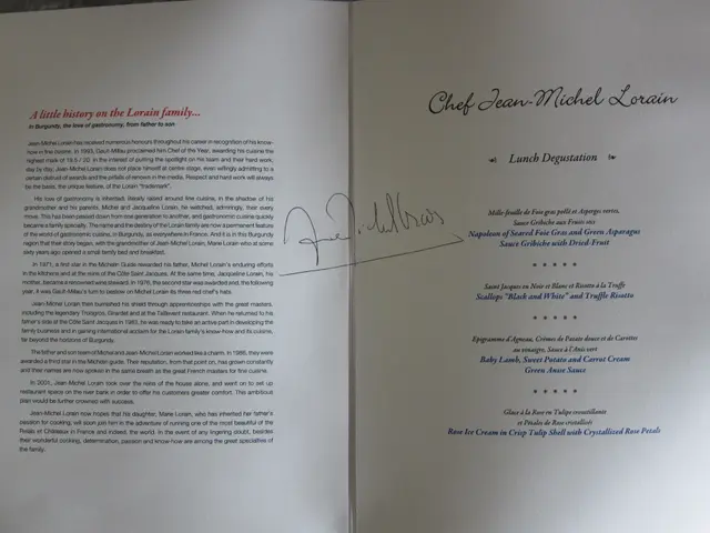 The menu with chef's signature