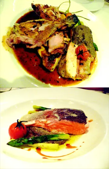 French Challans Black Chicken, Slow Cooked Trout