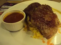 冇味肉眼扒+薯蓉