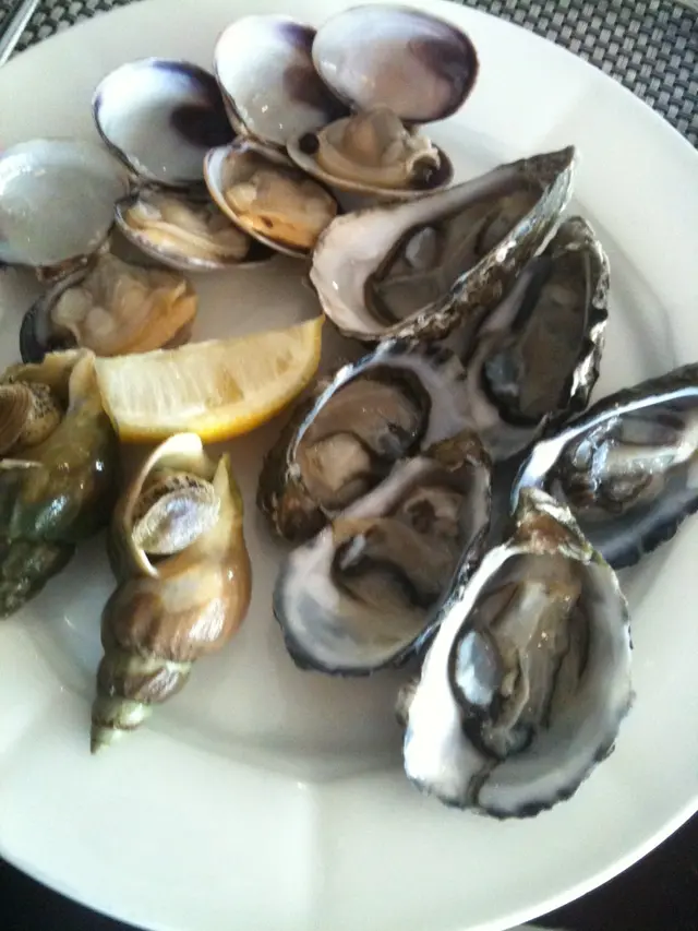 seafood selection with great clams