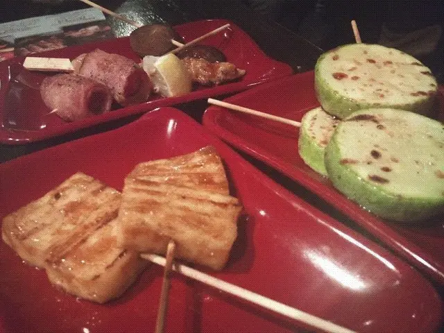 串燒玉子、翠玉瓜、煙肉茄子、鮮菇片