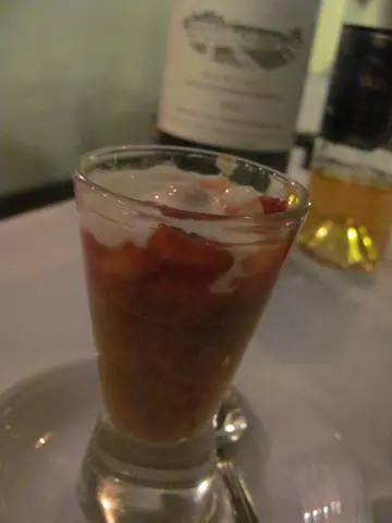 Rhubarb and Marinated Strawberry with Yoghurt