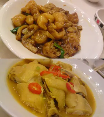 潮州生炆斑腩(上) / 普寧豆醬走地雞(下)