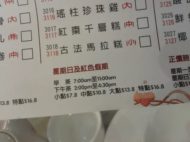 星期日及紅色假期