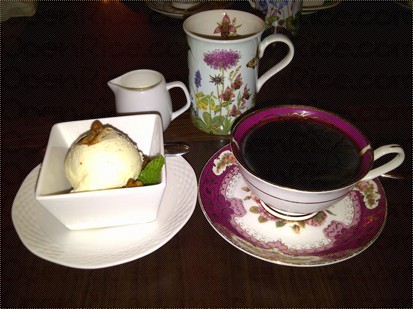 Blue Mountain Coffee and ice-cream dessert