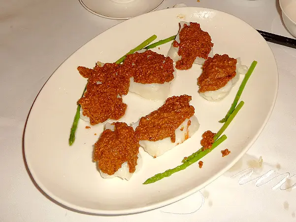fish fillet with fried minced bean (A)