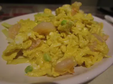 虾仁弹牙鲜味,但就略肥腻