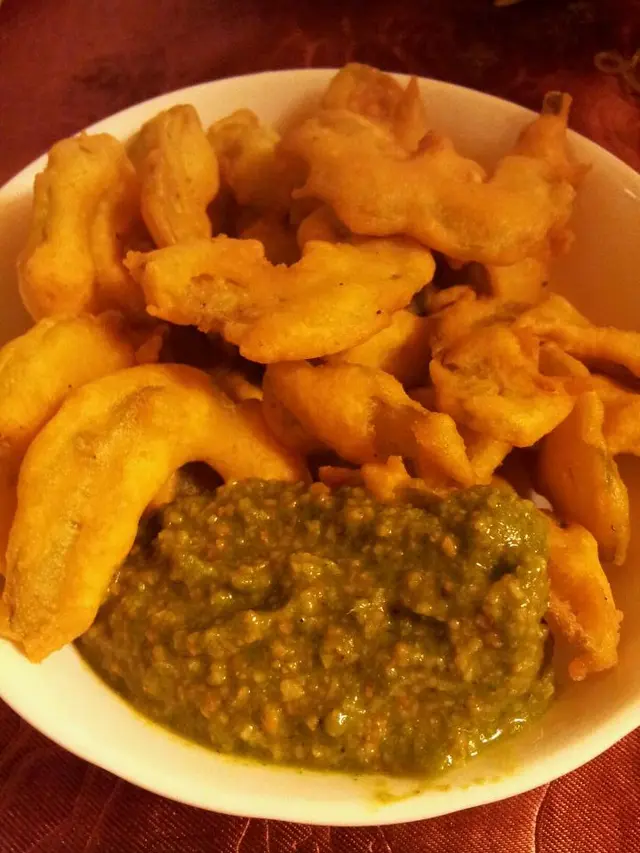 芫茜腰果醬+炸苦瓜