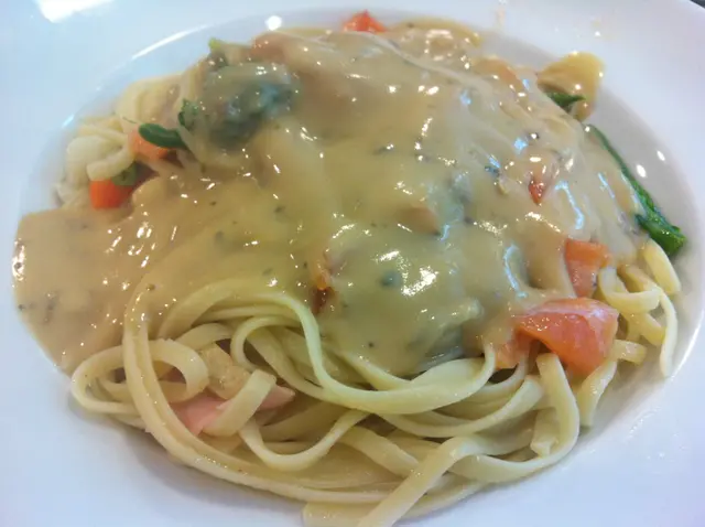 我的三文魚雜菜寬條麵