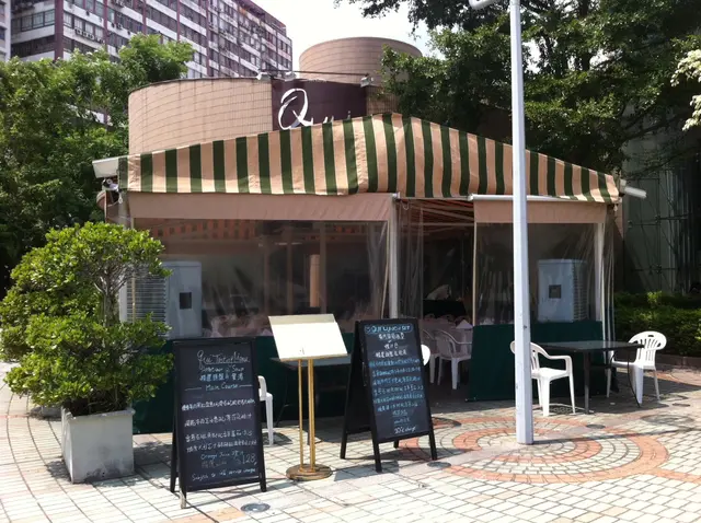 室內有90%空位, 我們卻被安排坐於室外這簡陋得很的膠製帳篷內, 要求坐在室內卻不得要領