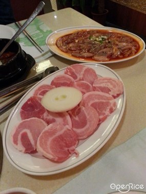 豬腩片(前)、八爪魚(後) - 尖沙咀的三木韓國料理
