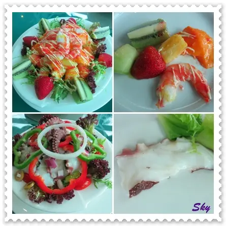 特級八爪魚沙律和海蝦鮮果沙律