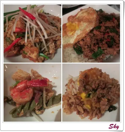 泰式炒螺絲粉, 香草辣椒炒雞碎配白飯