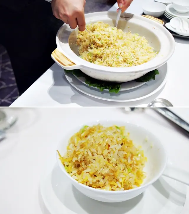 每口炒飯充滿著瑤柱絲,夠晒穫氣