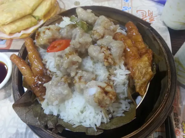 用荷葉做底, 好特別