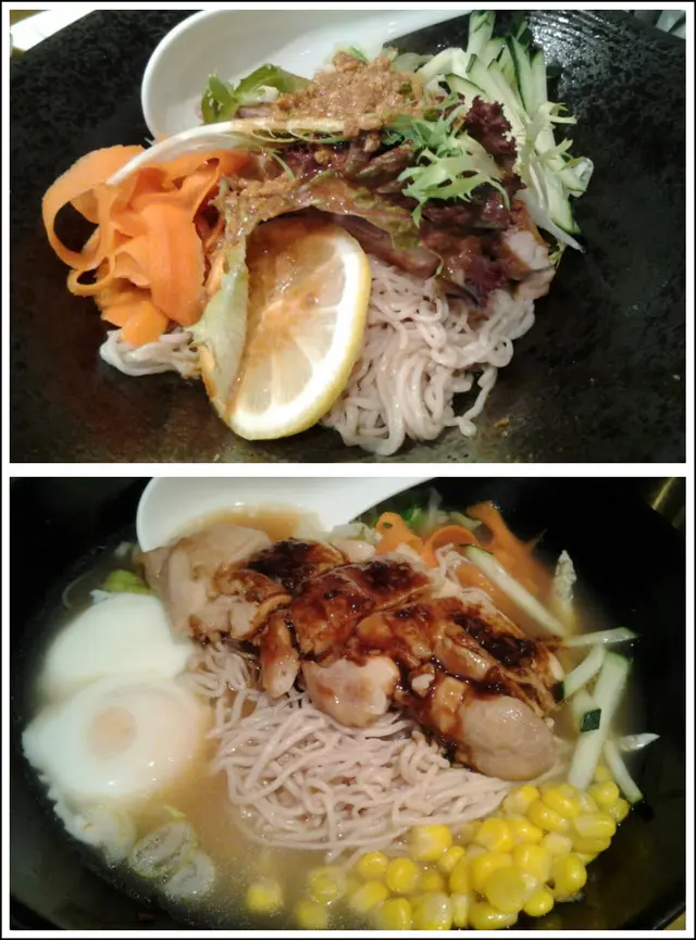 安格斯牛扒冷麵 $78 / 照燒雞扒拼溫泉蛋湯麵 $68
