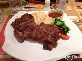 Steak with spaghetti - Yeh Lam Kok Restaurant in Yuen Long 