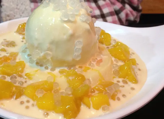 「雪糕+芒果布甸+芒果」