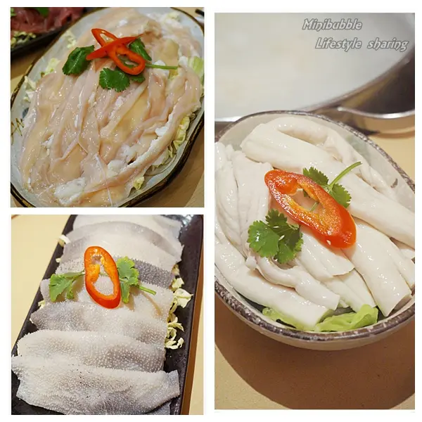 左上: 鵝腸 左下:黑柏葉 右:牛骨髓