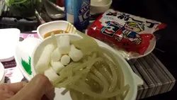 薯粉及韓式年糕與雞煲是很好的配搭