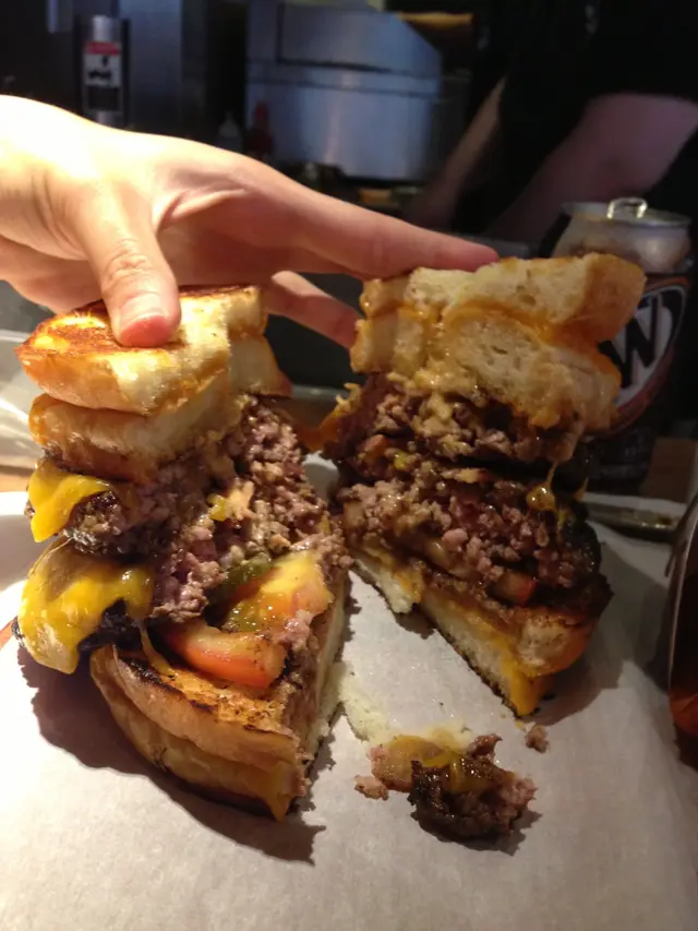 Half cut of the burger