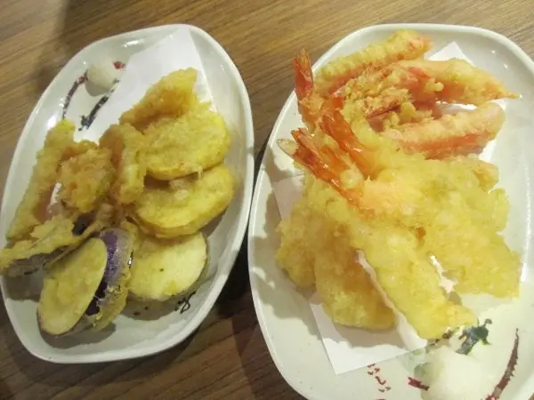 南瓜天婦羅和蕃薯天婦羅清甜美味