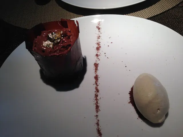 Venezuela chocolate velvet, mascarpone cream, passion fruit sorbet