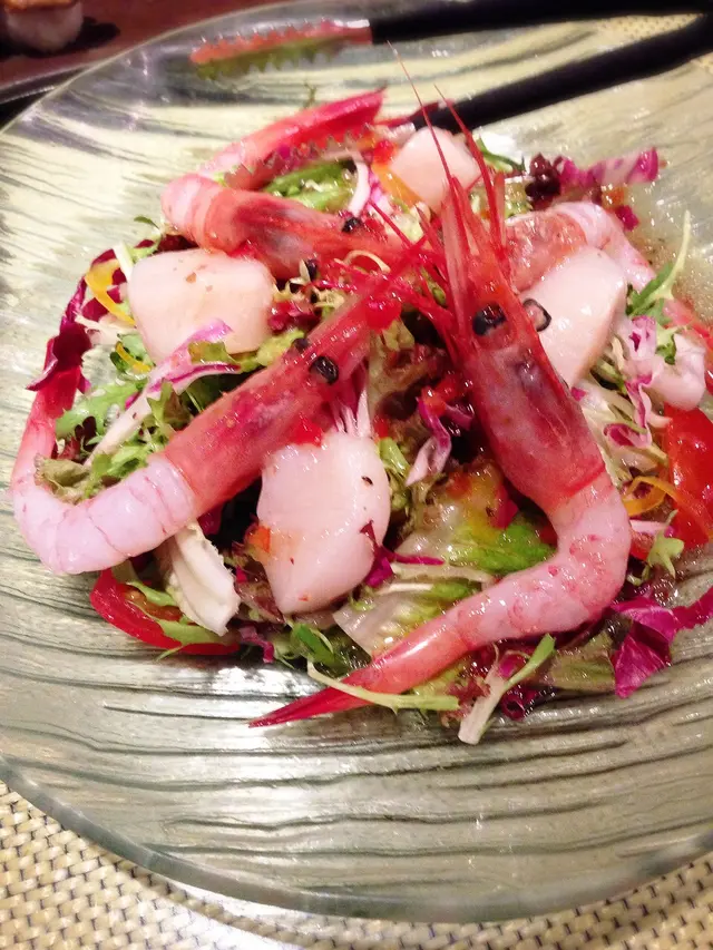 甜蝦帶子油醋漬