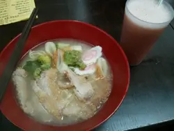 猪扒拉面+西瓜汁