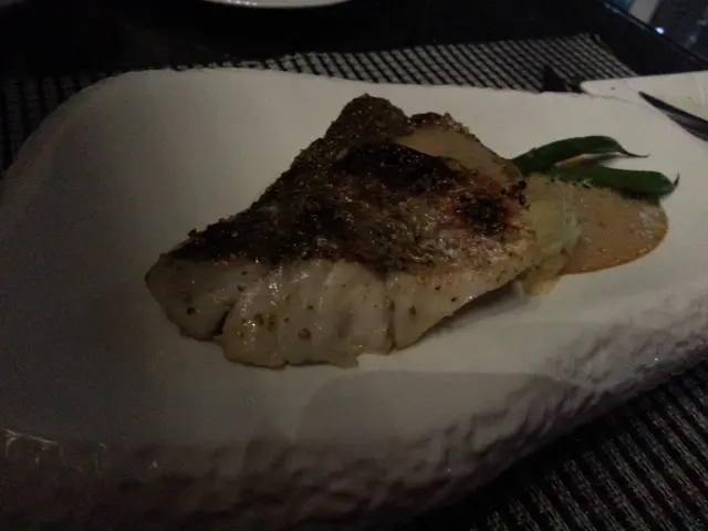 Pan Seared Barrmundi wuth Wild Garlic, French Bean and Morel Foam