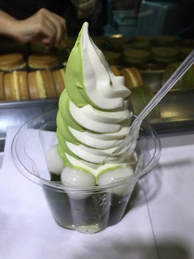 抹茶mix牛奶雪糕配白玉綠茶jelly