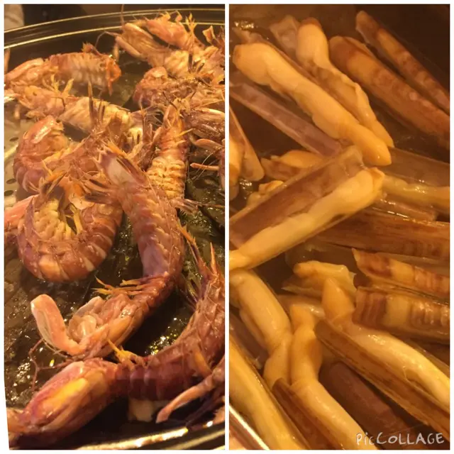 蟶子，雖然只是細 size，但也非常爽口彈牙。而瀨尿蝦，則大大隻，又鮮甜。