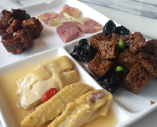 南小館四小拼- 四喜烤麩/ 冰宮肴肉/ 糖醋排骨/ 花雕白雞