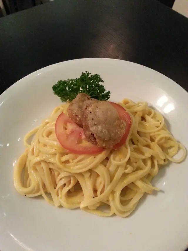 甘筍汁凡立貝燴扁意粉