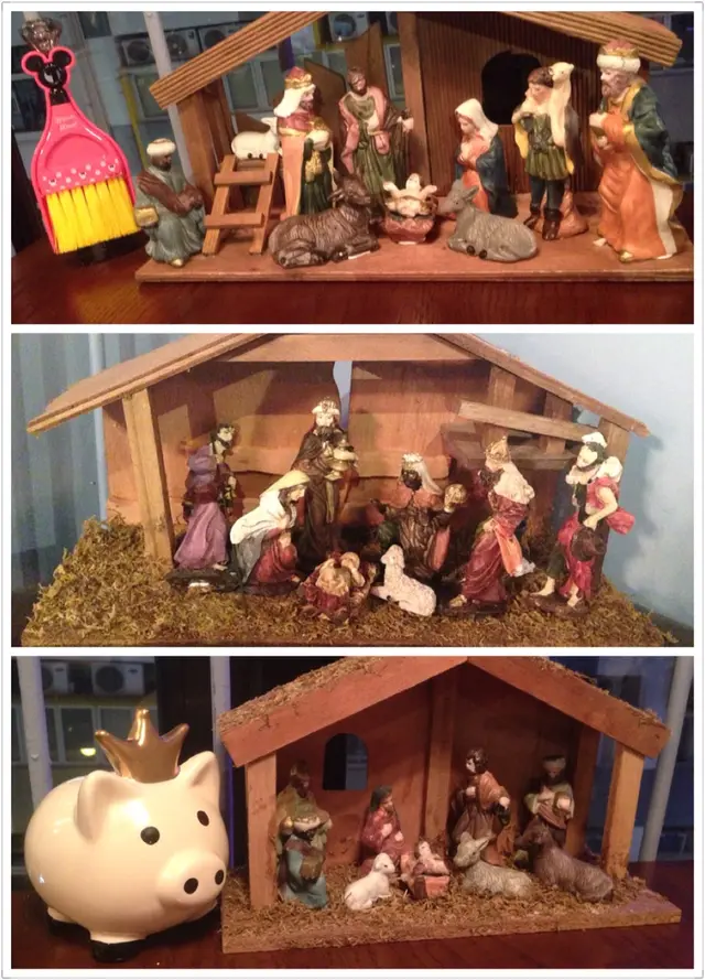 每桌皆放上基督木製擺設