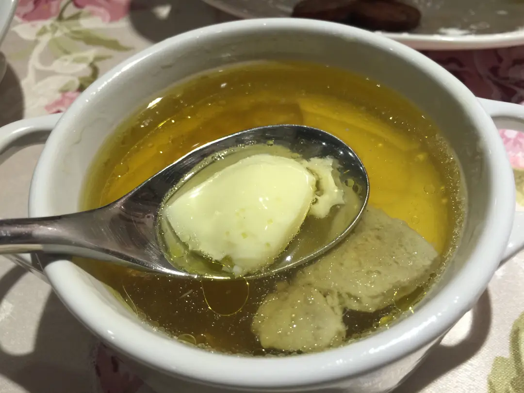 Chicken Consomme Foie Gras Egg Custard Sage By Kitchen Story S