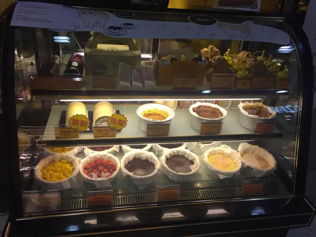 放滿蛋糕的櫥窗