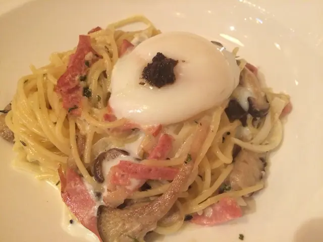溫泉蛋黑松露卡邦尼意大利麵