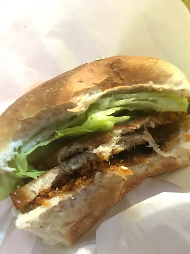 Vegetarian BBQ pork burger