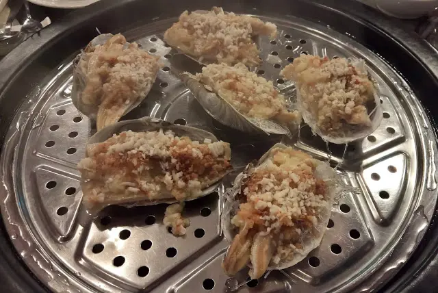 象拔蚌蒸煮後有點收縮了