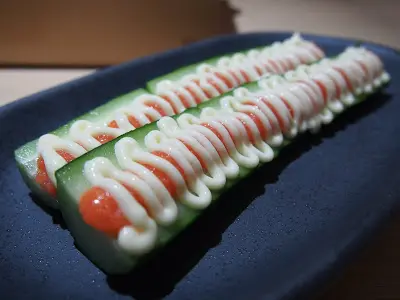 青瓜一咬下去便知不是普通貨色, 又爽又爆水的感覺, 加上涼涼的口感, 令人回味, 日本瓜果果然與別不同